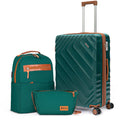 Rosamo 3-Piece 20 inch Hardside Luggage Set, Carry on Suitcase with Spinner Wheels & TSA Lock, Travel Backpack with USB & Type-C Charging Port, Toiletry Bag, Dark Green