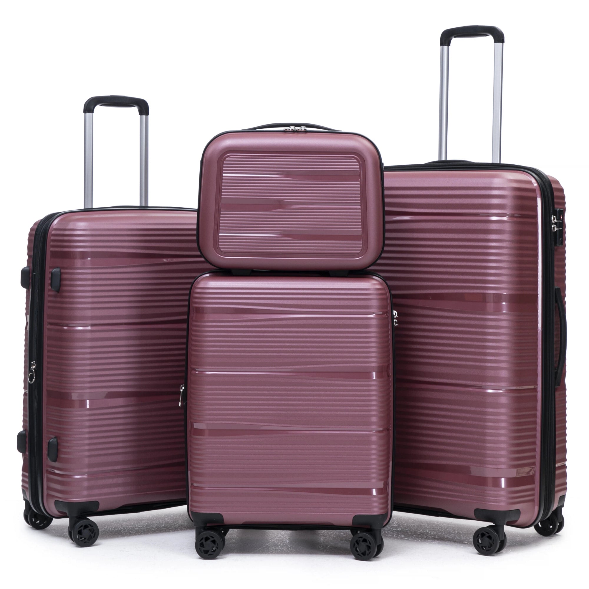 Rosamo 4-Piece Hardside Luggage Set, Expandable Rotating Luggage Compartment With TSA Lock, Lightweight Rolling Luggage Set