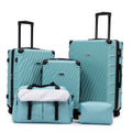 Rosamo 5-Piece Hardshell Expandable Luggage Set, Lightweight Luggage With TSA Lock Swivel Wheels and Sport Tote Bag,Tiffany Blue