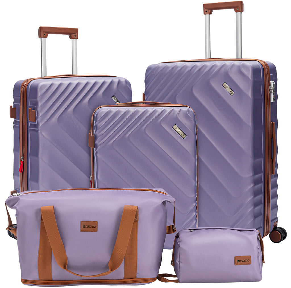 Rosamo 5 Piece Expandable Hard Shell Luggage,20/24/28 Inch Lightweight Suitcase with TSA Lock Spinner Wheel and Travel Bag,PC+ABS Material