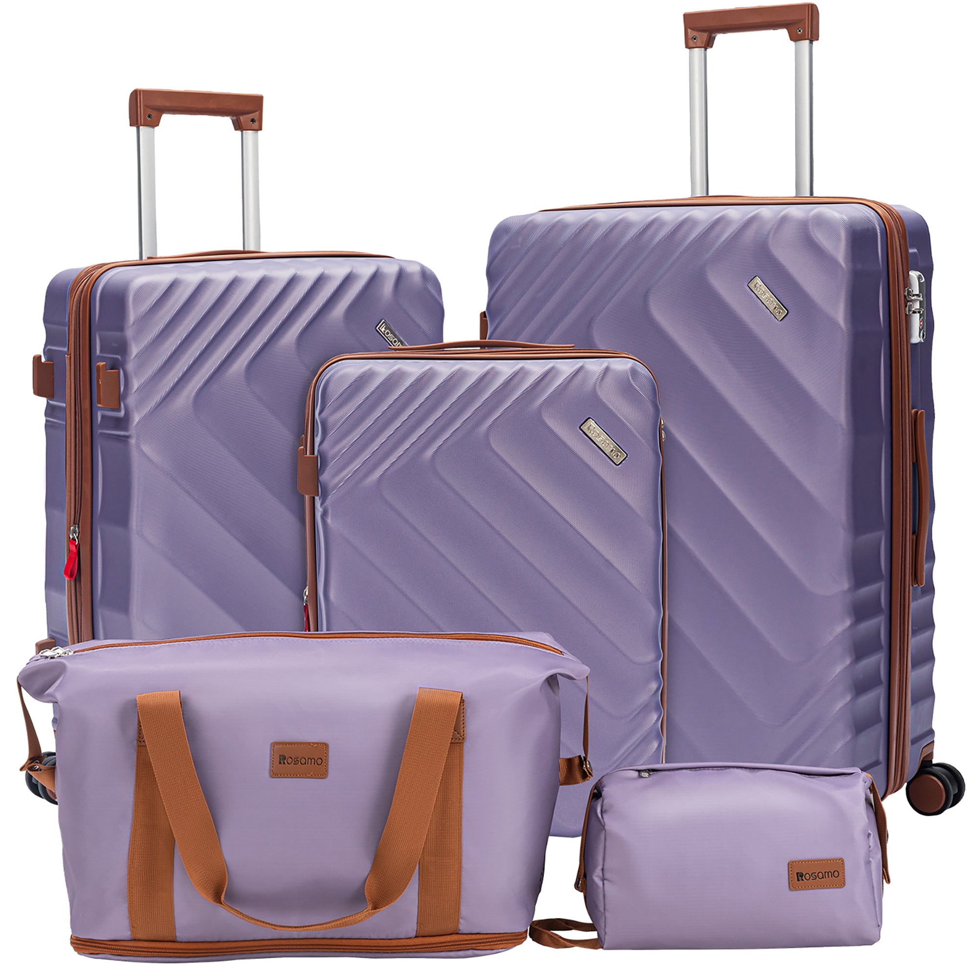 Rosamo 5 Piece Expandable Hard Shell Luggage,20/24/28 Inch Lightweight Suitcase with TSA Lock Spinner Wheel and Travel Bag,PC+ABS Material