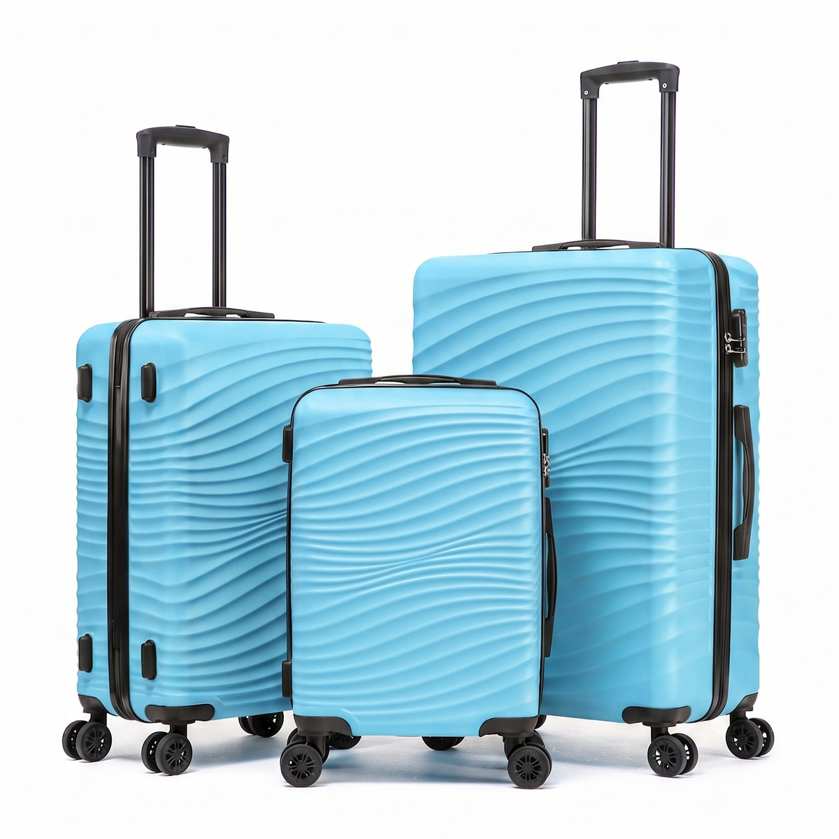 Rosamo Luggage Sets 3 Piece, HardsideTravel Suitcase with Spinner Wheels 20/24/28" , Carry on Luggage with TSA Lock(Tiffany Blue)