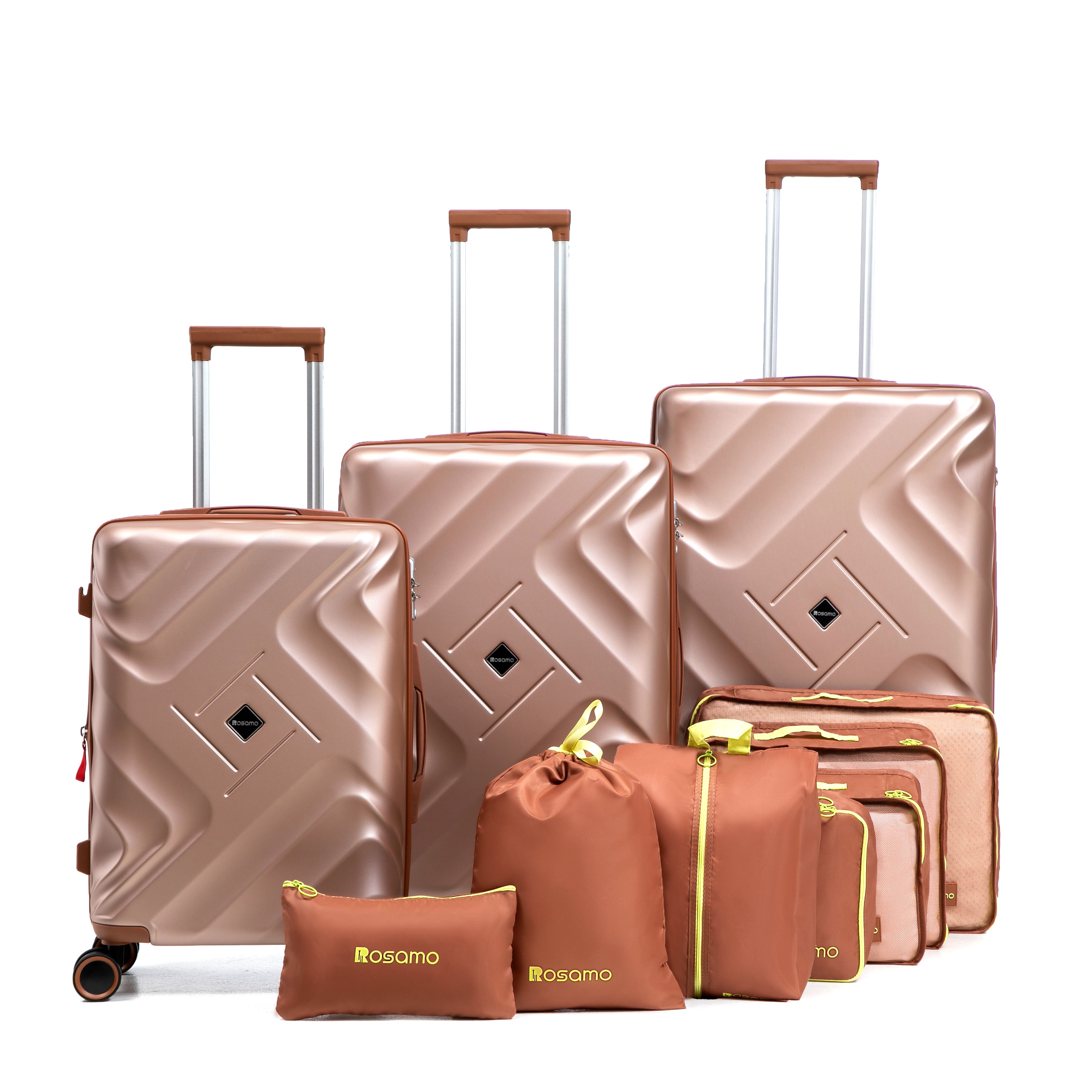 Rosamo 10 Piece Luggage Set, Expandable ABS Hardshell Luggage, Travel Suitcase Eet With Rotating Wheels And TSA Lock