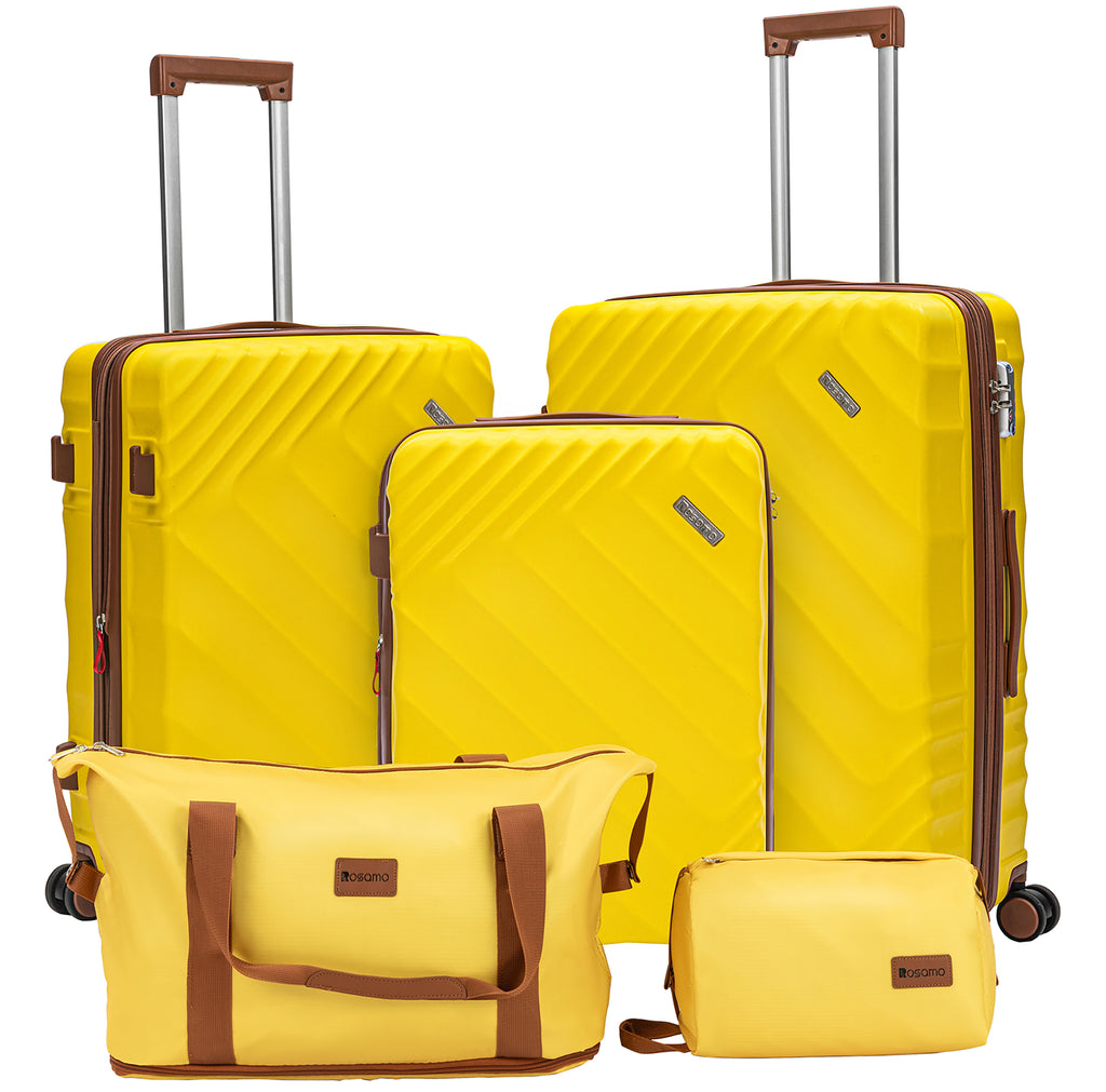 Rosamo 5 Piece Expandable Hard Shell Luggage,20/24/28 Inch Lightweight Suitcase with TSA Lock Spinner Wheel and Travel Bag,PC+ABS Material