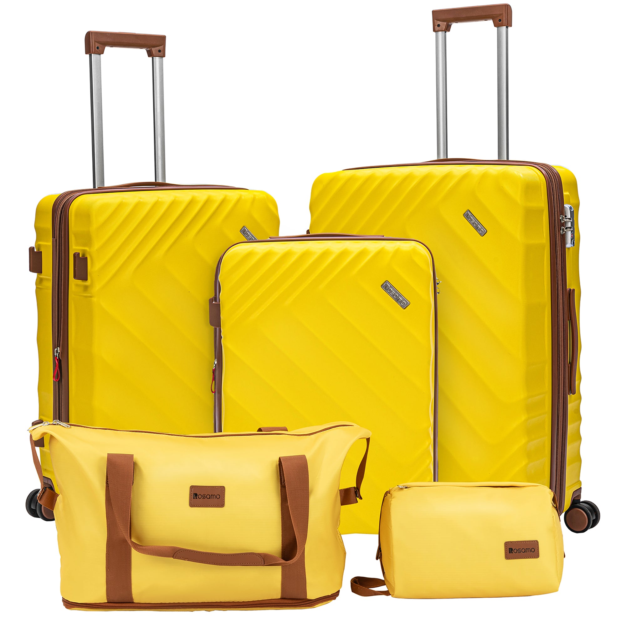 Rosamo 5 Piece Expandable Hard Shell Luggage,20/24/28 Inch Lightweight Suitcase with TSA Lock Spinner Wheel and Travel Bag,PC+ABS Material
