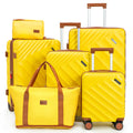 Rosamo 6 Piece Hardshell Luggage Set, Lightweight Expandable Suitcases with Spinner Wheels, TSA Lock, Durable ABSLuggage Sets for Travel；Yellow