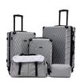 Rosamo 5-Piece Hardshell Expandable Luggage Set, Lightweight Luggage With TSA Lock Swivel Wheels and Sport Tote Bag,Grey
