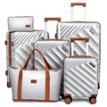 Rosamo 6 Piece Hardshell Luggage Set, Lightweight Expandable Suitcases with Spinner Wheels, TSA Lock, Durable ABSLuggage Sets for Travel；Silver