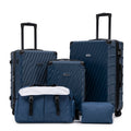 Rosamo 5-Piece Hardshell Expandable Luggage Set, Lightweight Luggage With TSA Lock Swivel Wheels and Sport Tote Bag,Dark Blue