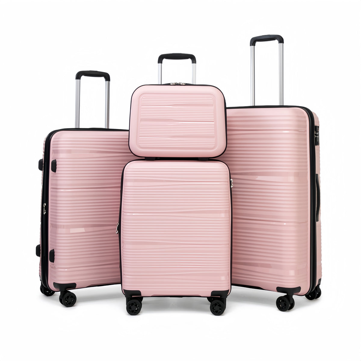 Rosamo 4 Piece Expandable Luggage Set,with TSA Lock and Swivel Wheels,PP Material Anti Fall and Anti Crack Lightweight Suitcase Set