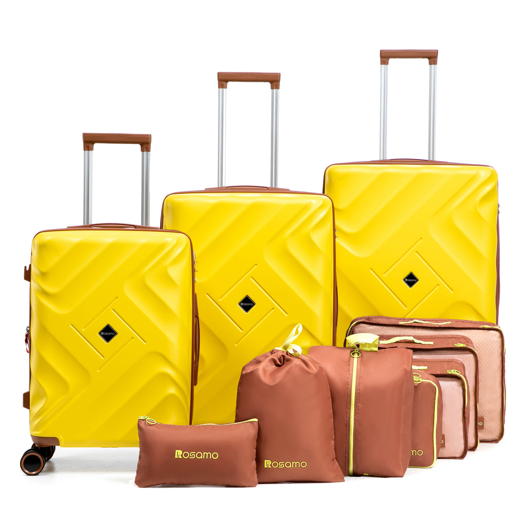 Rosamo 10 Piece Luggage Set, Expandable ABS Hardshell Luggage, Travel Suitcase Eet With Rotating Wheels And TSA Lock