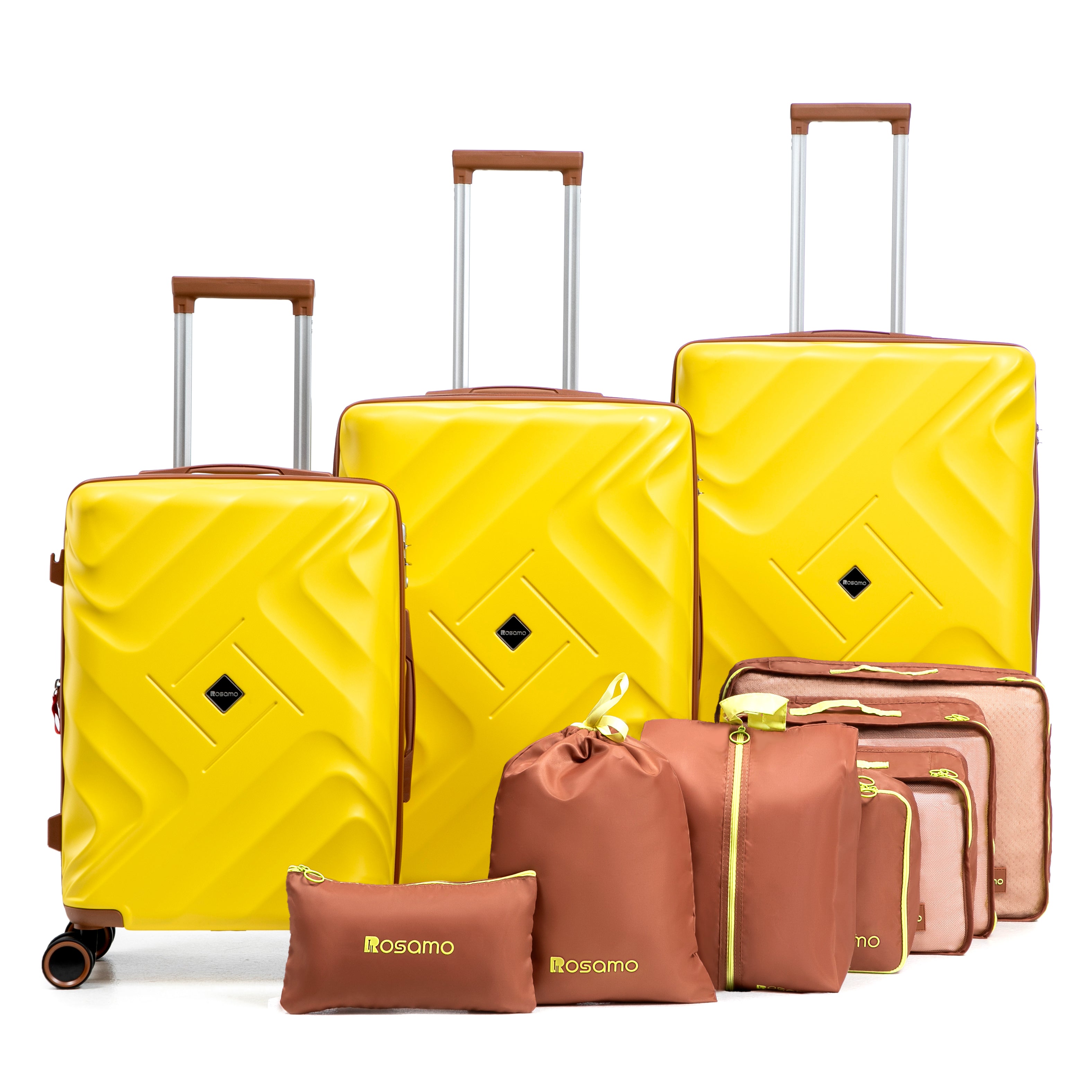 Rosamo 10 Piece Luggage Set, Expandable ABS Hardshell Luggage, Travel Suitcase Eet With Rotating Wheels And TSA Lock