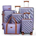 Rosamo 6 Piece Hardshell Luggage Set, Lightweight Expandable Suitcases with Spinner Wheels, TSA Lock, Durable ABSLuggage Sets for Travel；Purple