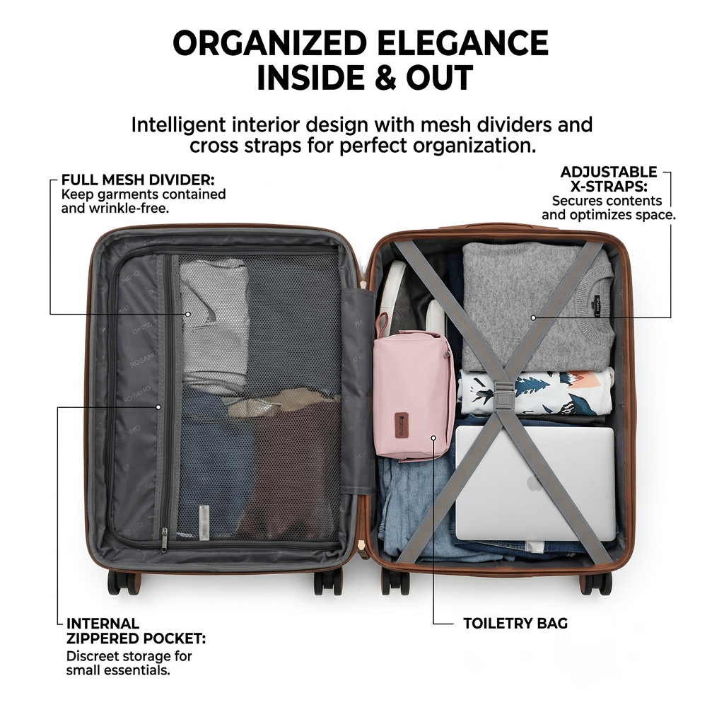 Rosamo 6 Piece Hardshell Luggage Set, Lightweight Expandable Suitcases with Spinner Wheels, TSA Lock, Durable ABSLuggage Sets for Travel；Pink