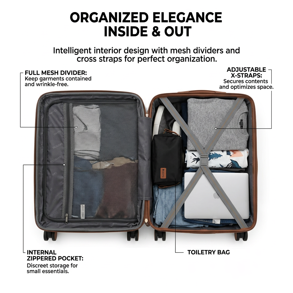 Rosamo 6 Piece Hardshell Luggage Set, Lightweight Expandable Suitcases with Spinner Wheels, TSA Lock, Durable ABS Luggage Sets for Travel,Black