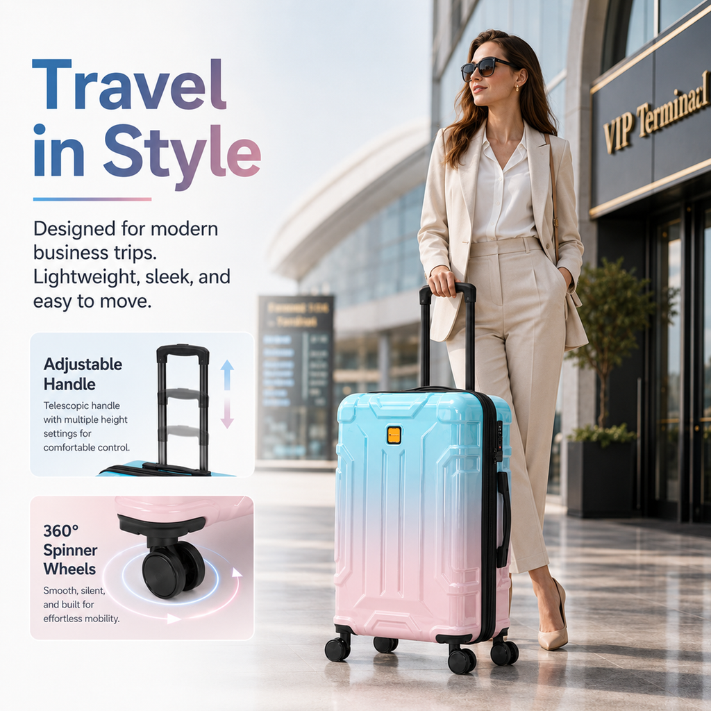 Rosamo 5-Piece Luggage Set,Expandable Hardside Spinner Suitcases with TSA Lock,20/24/28 Inch Lightweight Suitcase,Sports Handbags and Toiletries Bags