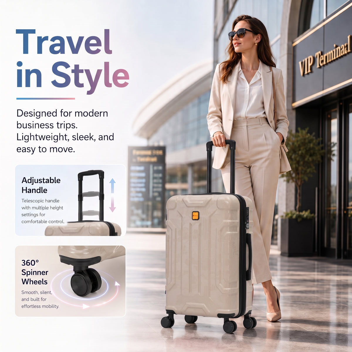 Rosamo 5-Piece Luggage Set,Expandable Hardside Spinner Suitcases with TSA Lock,20/24/28 Inch Lightweight Suitcase,Sports Handbags and Toiletries Bags