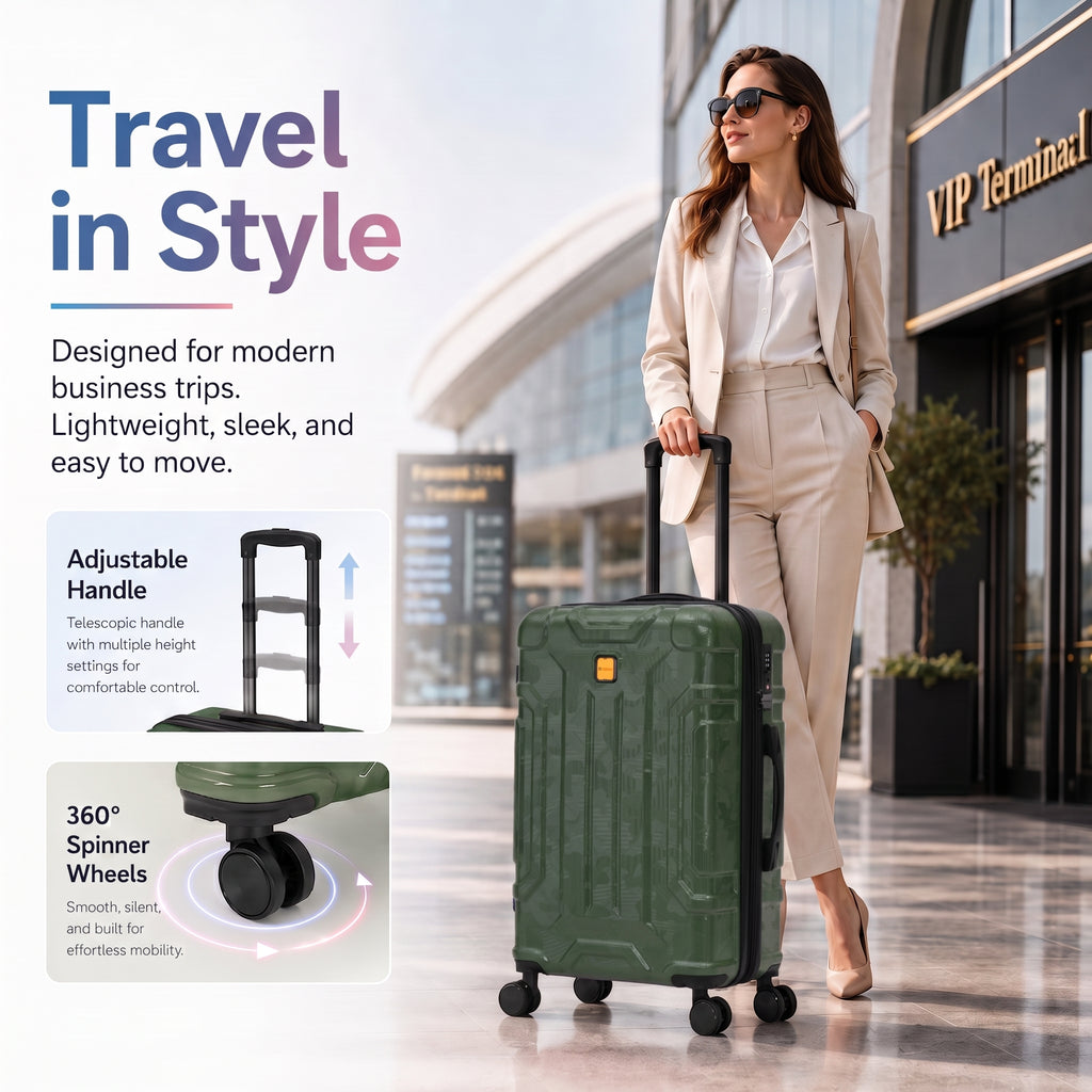Rosamo 5-Piece Luggage Set,Expandable Hardside Spinner Suitcases with TSA Lock,20/24/28 Inch Lightweight Suitcase,Sports Handbags and Toiletries Bags
