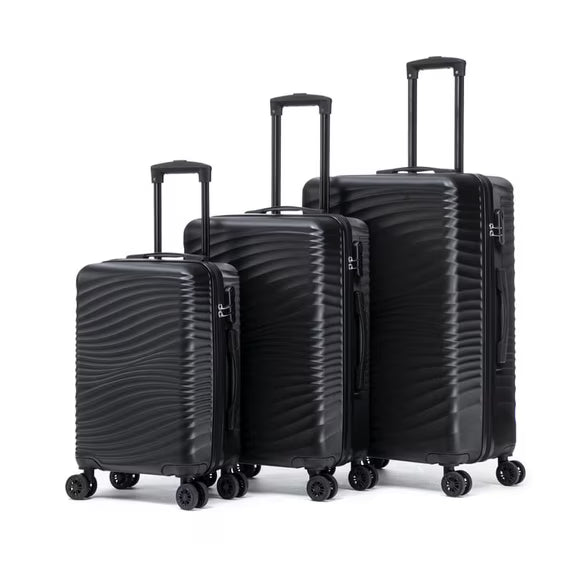 Rosamo Luggage Sets 3 Piece, HardsideTravel Suitcase with Spinner Wheels 20/24/28" , Carry on Luggage with TSA Lock(Black)