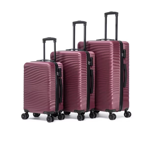 Rosamo Luggage Sets 3 Piece, HardsideTravel Suitcase with Spinner Wheels 20/24/28" , Carry on Luggage with TSA Lock(Red)