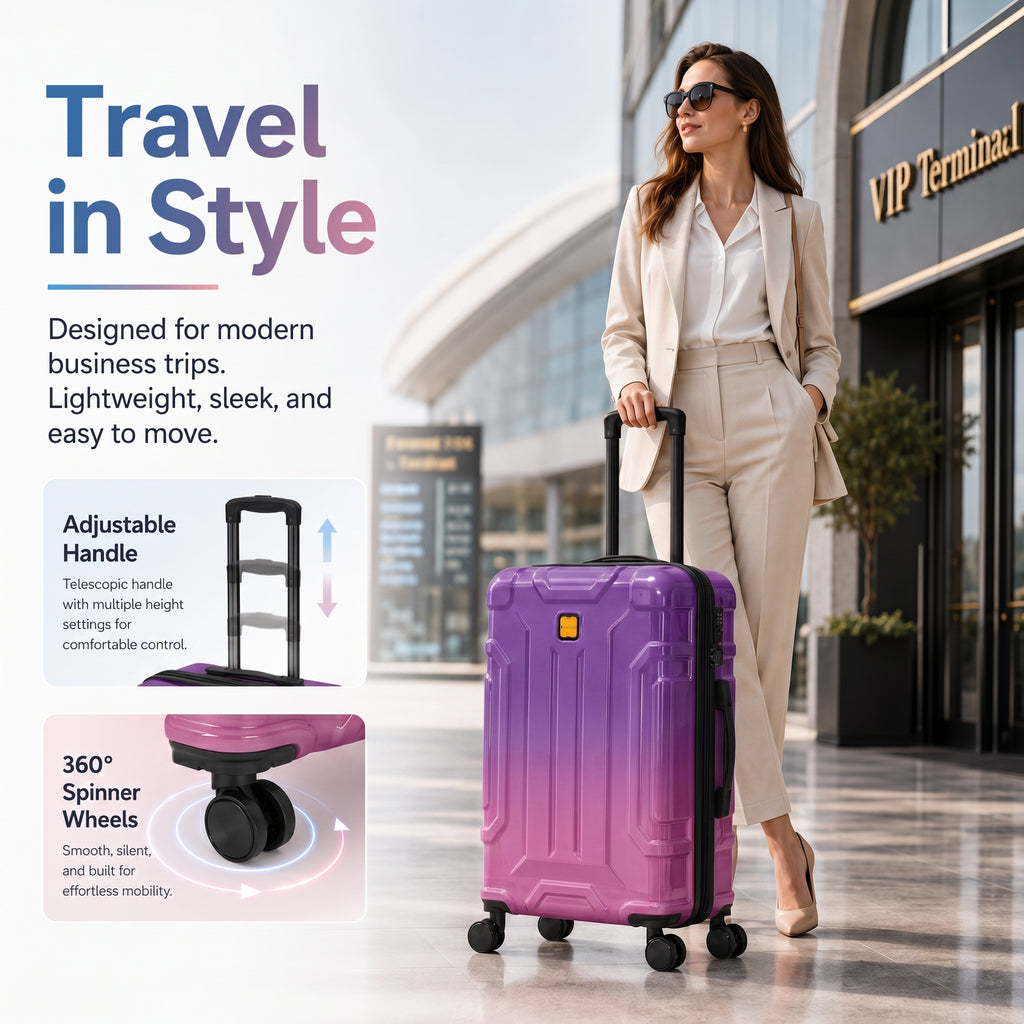 Rosamo 5-Piece Luggage Set,Expandable Hardside Spinner Suitcases with TSA Lock,20/24/28 Inch Lightweight Suitcase,Sports Handbags and Toiletries Bags