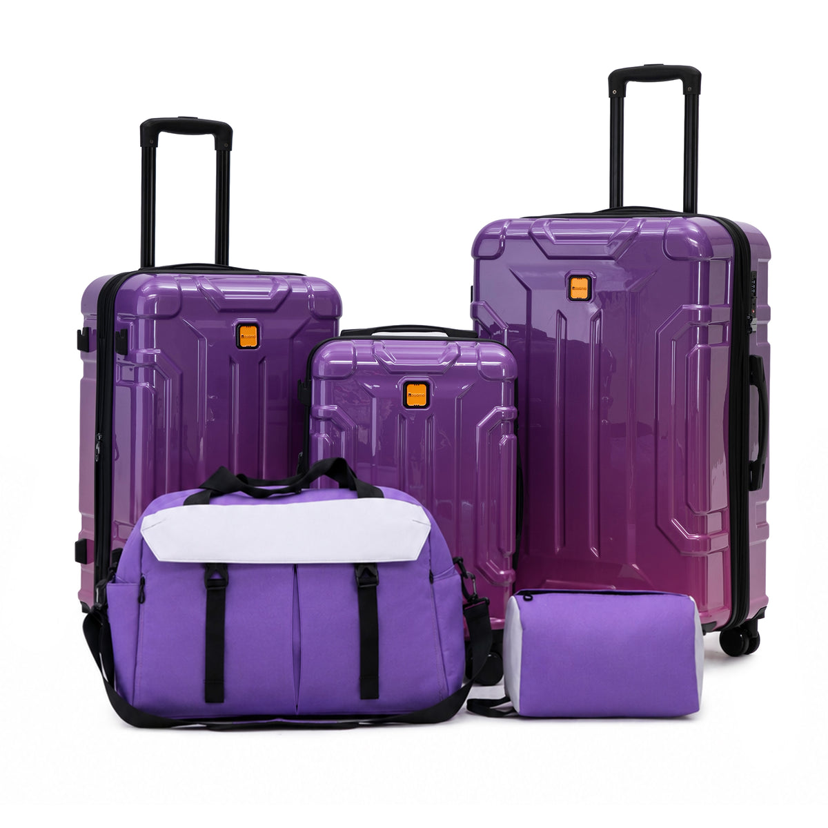 Rosamo 5-Piece Luggage Set,Expandable Hardside Spinner Suitcases with TSA Lock,20/24/28 Inch Lightweight Suitcase,Sports Handbags and Toiletries Bags