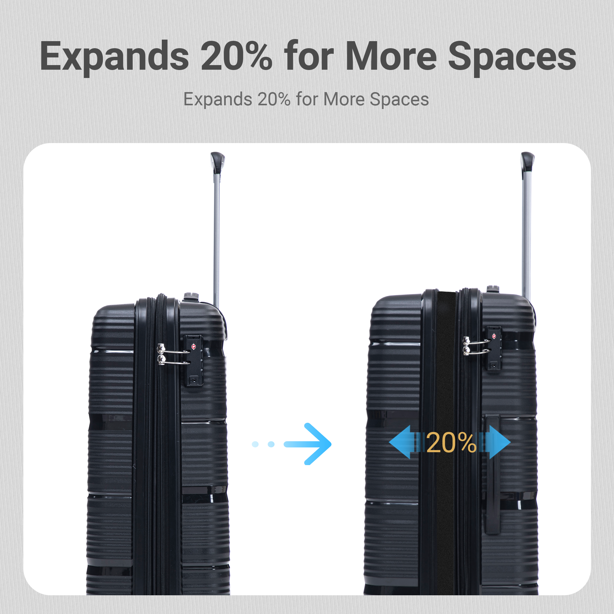 Rosamo 4-Piece Hardside Luggage Set, Expandable Rotating Luggage Compartment With TSA Lock, Lightweight Rolling Luggage Set