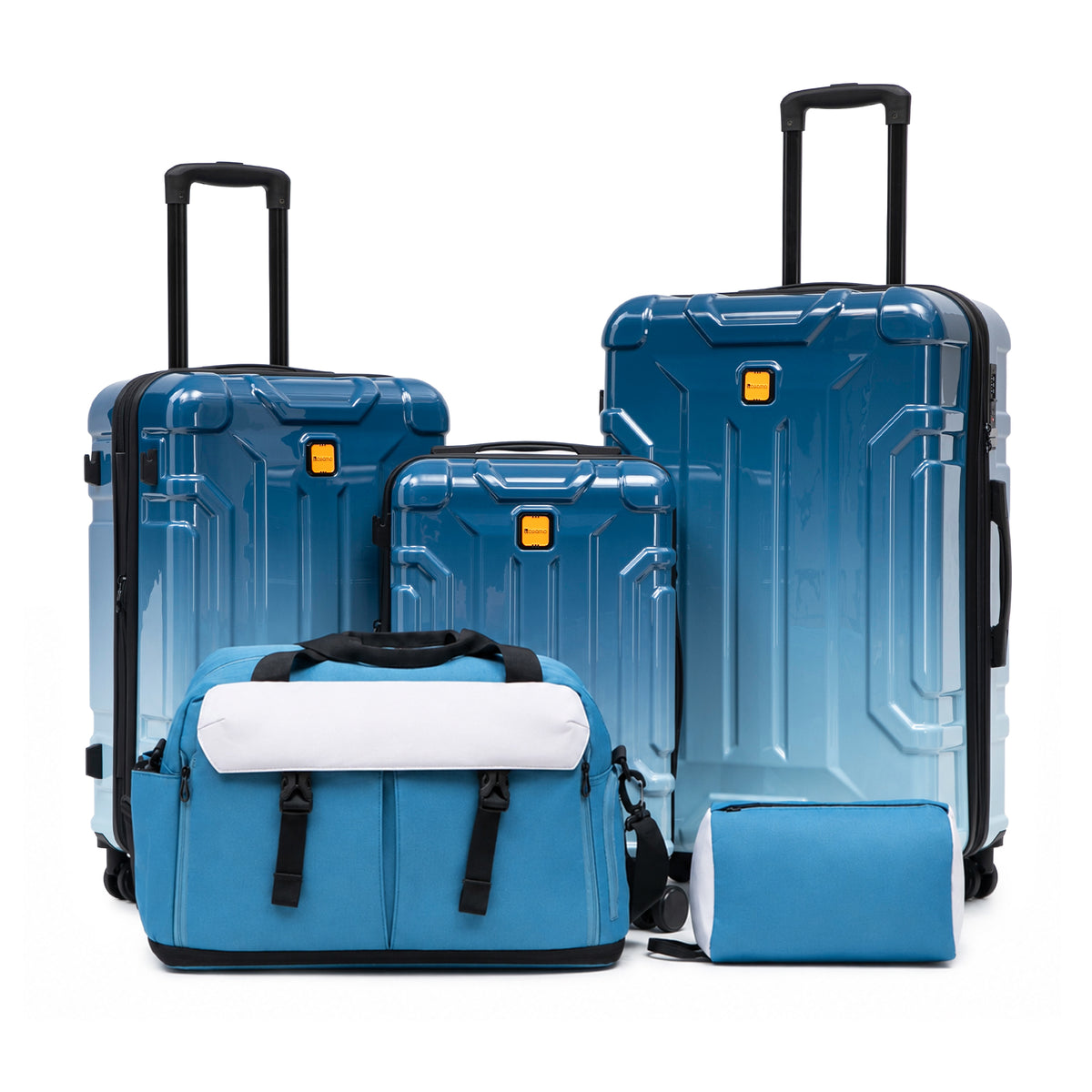Rosamo 5-Piece Luggage Set,Expandable Hardside Spinner Suitcases with TSA Lock,20/24/28 Inch Lightweight Suitcase,Sports Handbags and Toiletries Bags