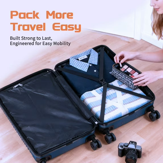 Rosamo Luggage Sets 3 Piece, HardsideTravel Suitcase with Spinner Wheels 20/24/28" , Carry on Luggage with TSA Lock(DarkBlue)