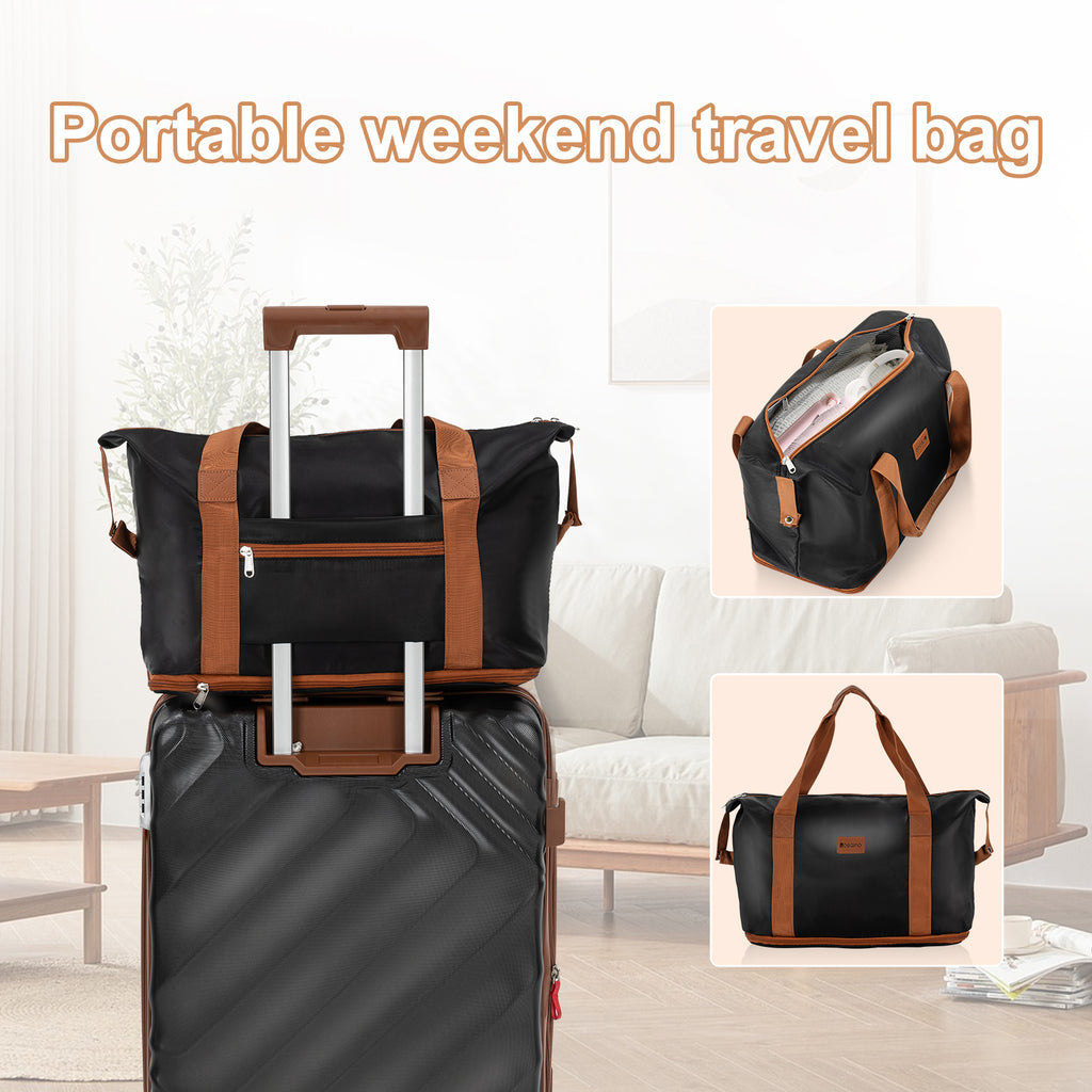 Rosamo 5 Piece 20/24/28 Inch Hardside Luggage Set, Expandable Suitcase with Spinner Wheels & TSA Lock, Carry on Luggage Set with Travel Bags
