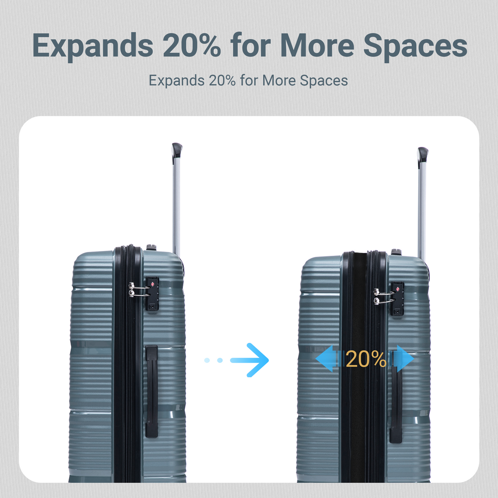 Rosamo 4-Piece Hardside Luggage Set, Expandable Rotating Luggage Compartment With TSA Lock, Lightweight Rolling Luggage Set