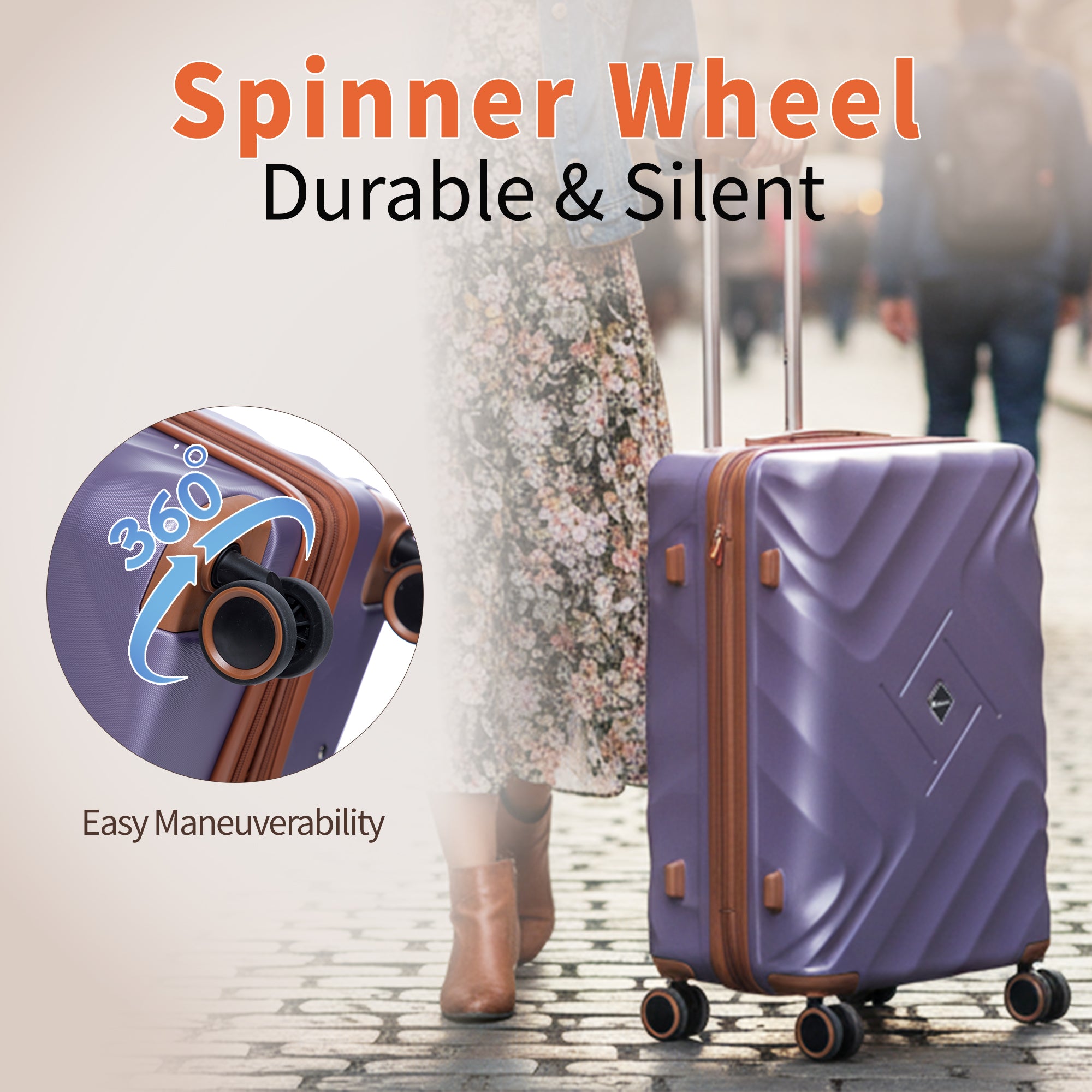 Rosamo 10 Piece Luggage Set, Expandable ABS Hardshell Luggage, Travel Suitcase Eet With Rotating Wheels And TSA Lock