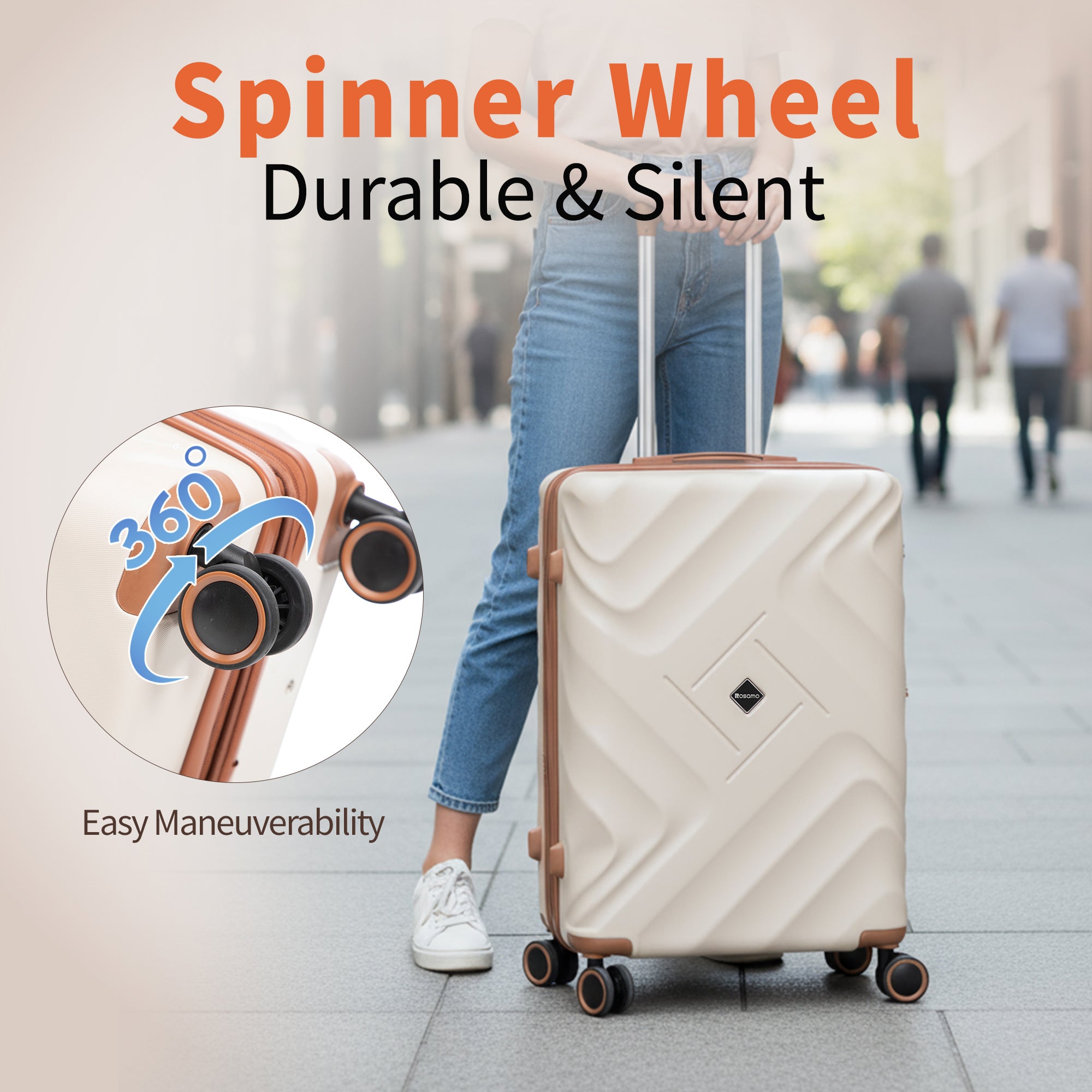 Rosamo 10 Piece Luggage Set, Expandable ABS Hardshell Luggage, Travel Suitcase Eet With Rotating Wheels And TSA Lock