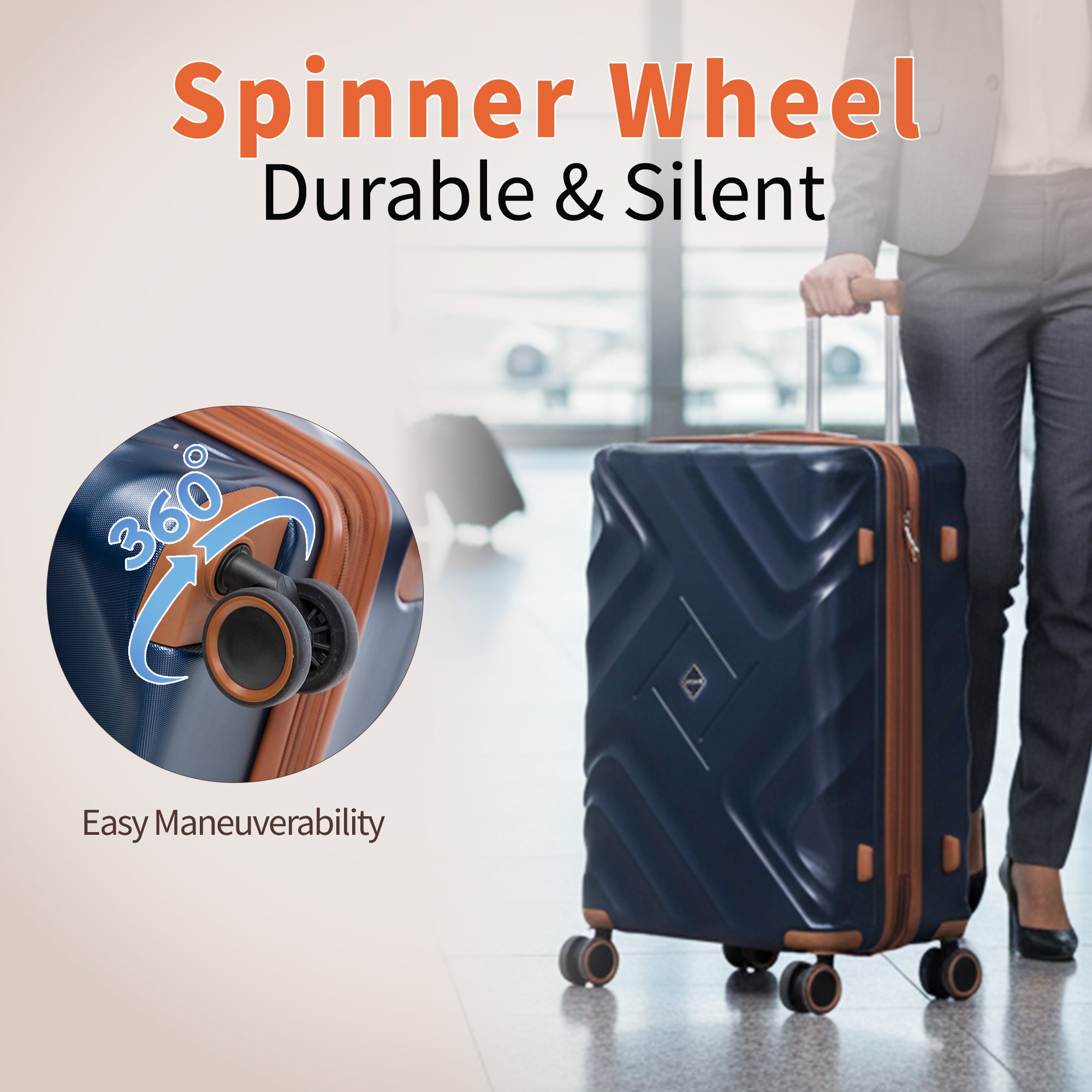 Rosamo 10 Piece Luggage Set, Expandable ABS Hardshell Luggage, Travel Suitcase Eet With Rotating Wheels And TSA Lock