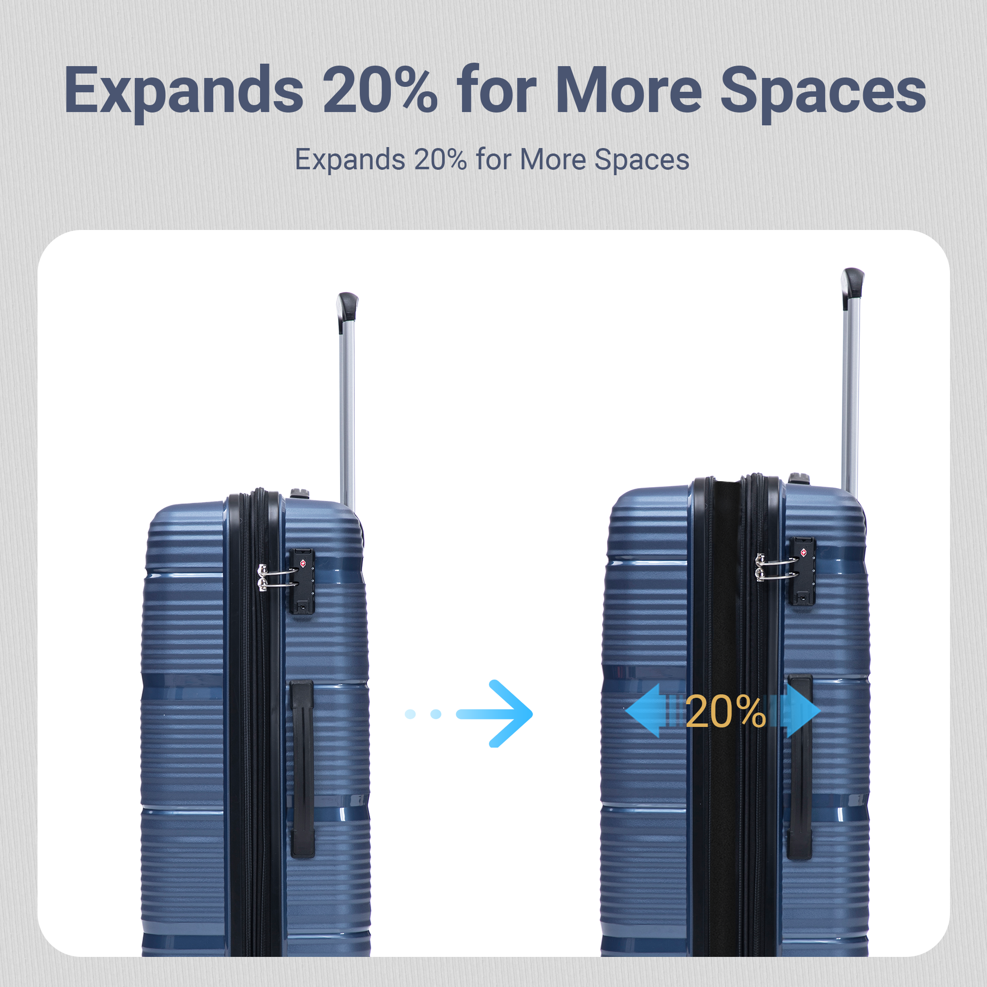 Rosamo 4-Piece Hardside Luggage Set, Expandable Rotating Luggage Compartment With TSA Lock, Lightweight Rolling Luggage Set