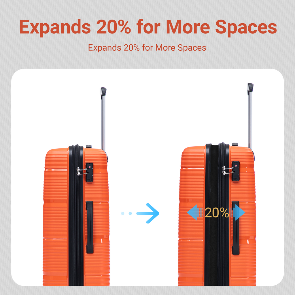 Rosamo 4-Piece Hardside Luggage Set, Expandable Rotating Luggage Compartment With TSA Lock, Lightweight Rolling Luggage Set