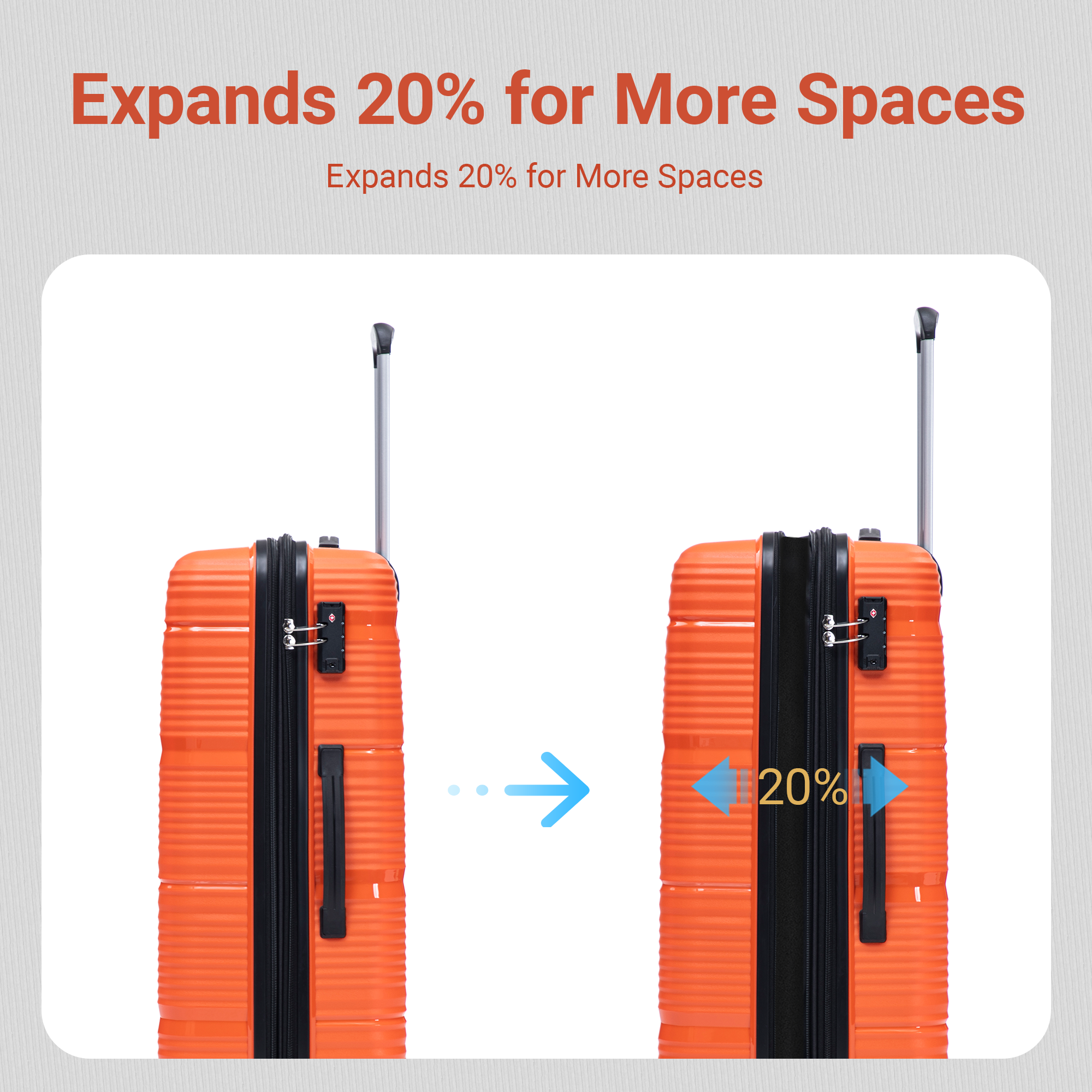 Rosamo 4-Piece Hardside Luggage Set, Expandable Rotating Luggage Compartment With TSA Lock, Lightweight Rolling Luggage Set