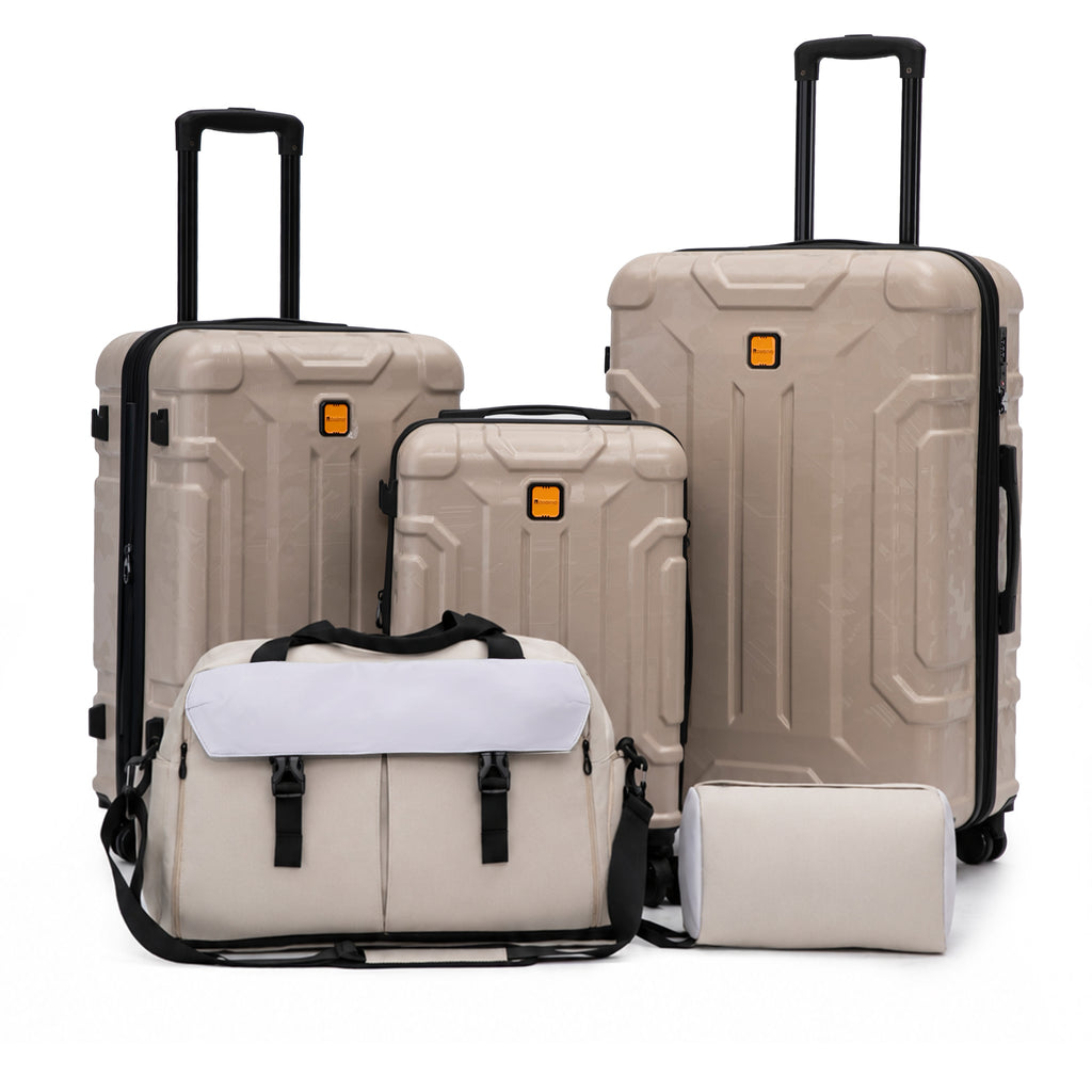 Rosamo 5-Piece Luggage Set,Expandable Hardside Spinner Suitcases with TSA Lock,20/24/28 Inch Lightweight Suitcase,Sports Handbags and Toiletries Bags