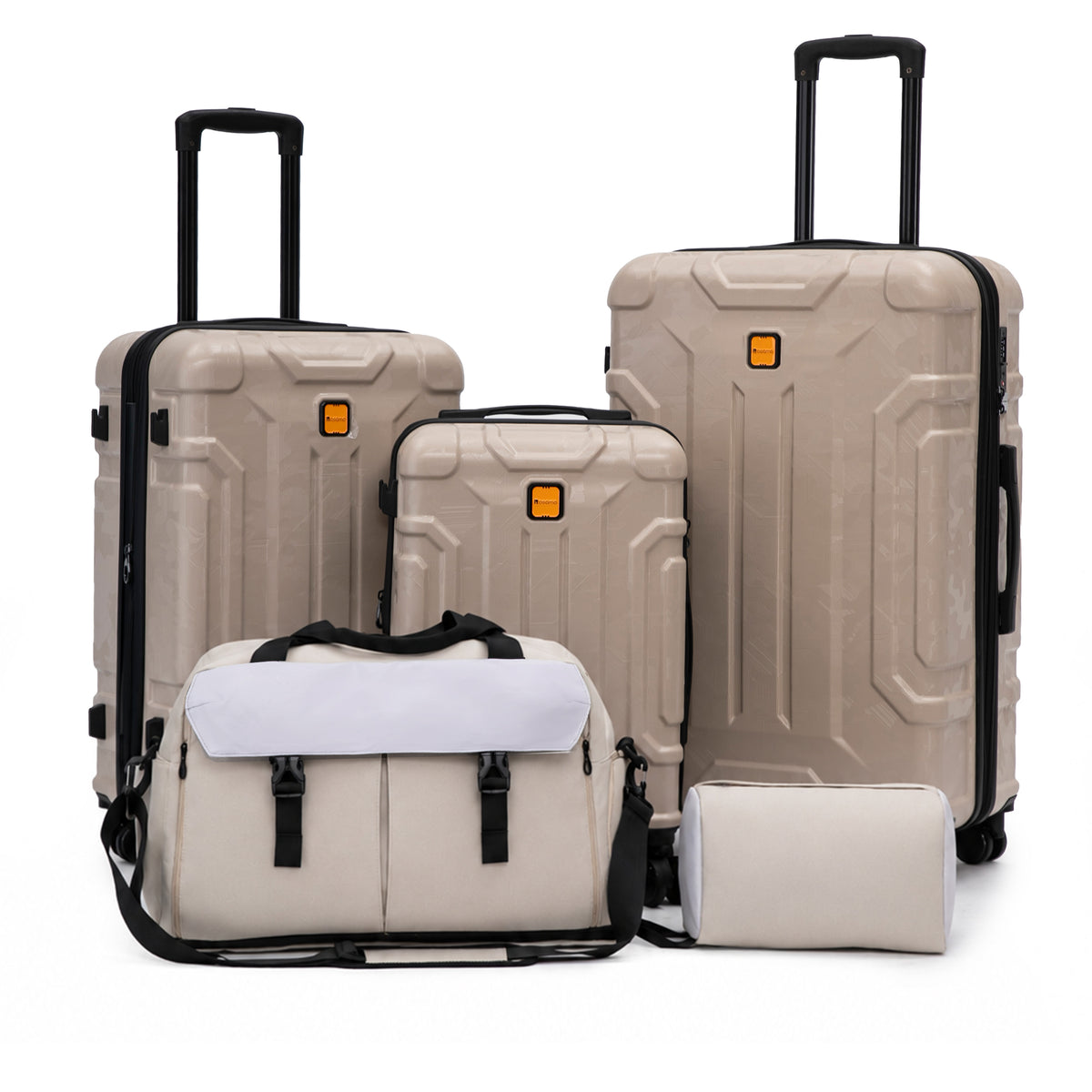 Rosamo 5-Piece Luggage Set,Expandable Hardside Spinner Suitcases with TSA Lock,20/24/28 Inch Lightweight Suitcase,Sports Handbags and Toiletries Bags