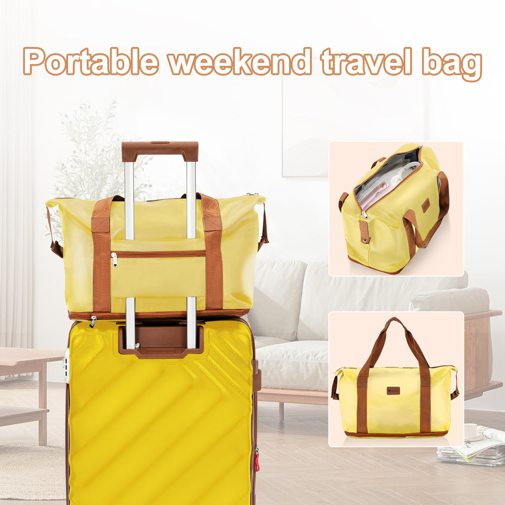 Rosamo 6 Piece Hardshell Luggage Set, Lightweight Expandable Suitcases with Spinner Wheels, TSA Lock, Durable ABSLuggage Sets for Travel；Yellow