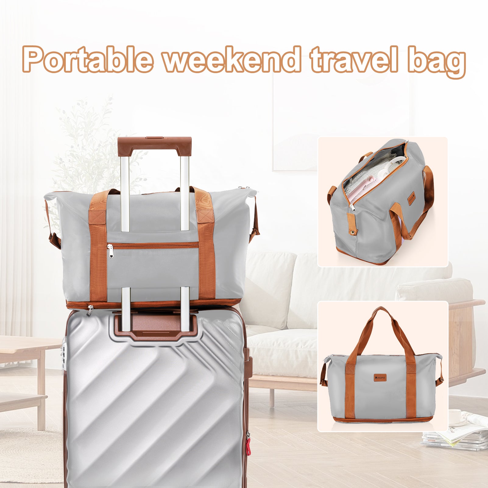 Rosamo 6 Piece Hardshell Luggage Set, Lightweight Expandable Suitcases with Spinner Wheels, TSA Lock, Durable ABSLuggage Sets for Travel；Silver