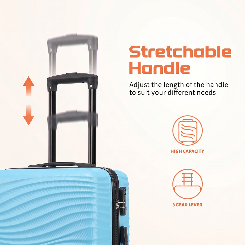 Rosamo Luggage Sets 3 Piece, HardsideTravel Suitcase with Spinner Wheels 20/24/28" , Carry on Luggage with TSA Lock(Tiffany Blue)