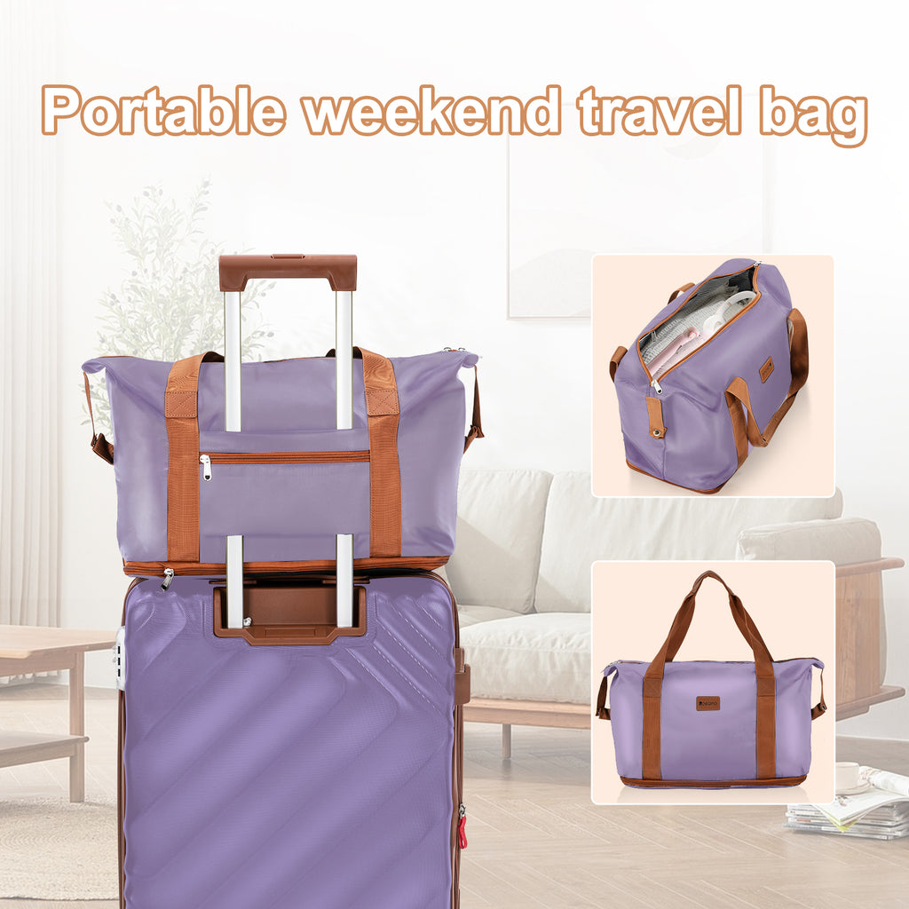 Rosamo 6 Piece Hardshell Luggage Set, Lightweight Expandable Suitcases with Spinner Wheels, TSA Lock, Durable ABSLuggage Sets for Travel；Purple