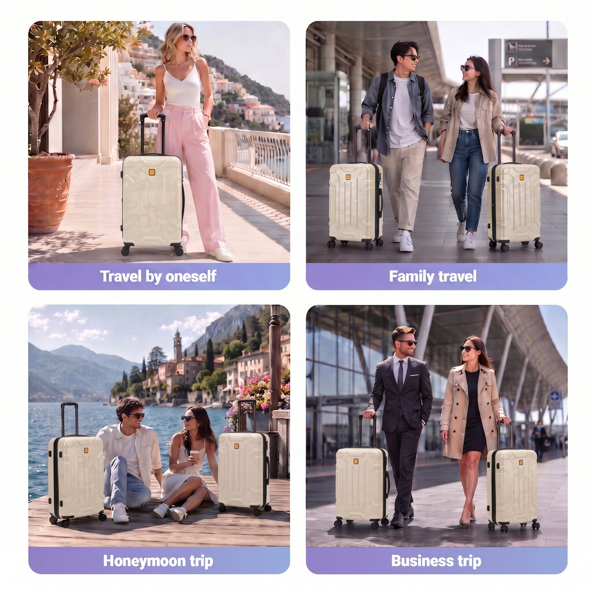 Rosamo 5-Piece Luggage Set,Expandable Hardside Spinner Suitcases with TSA Lock,20/24/28 Inch Lightweight Suitcase,Sports Handbags and Toiletries Bags