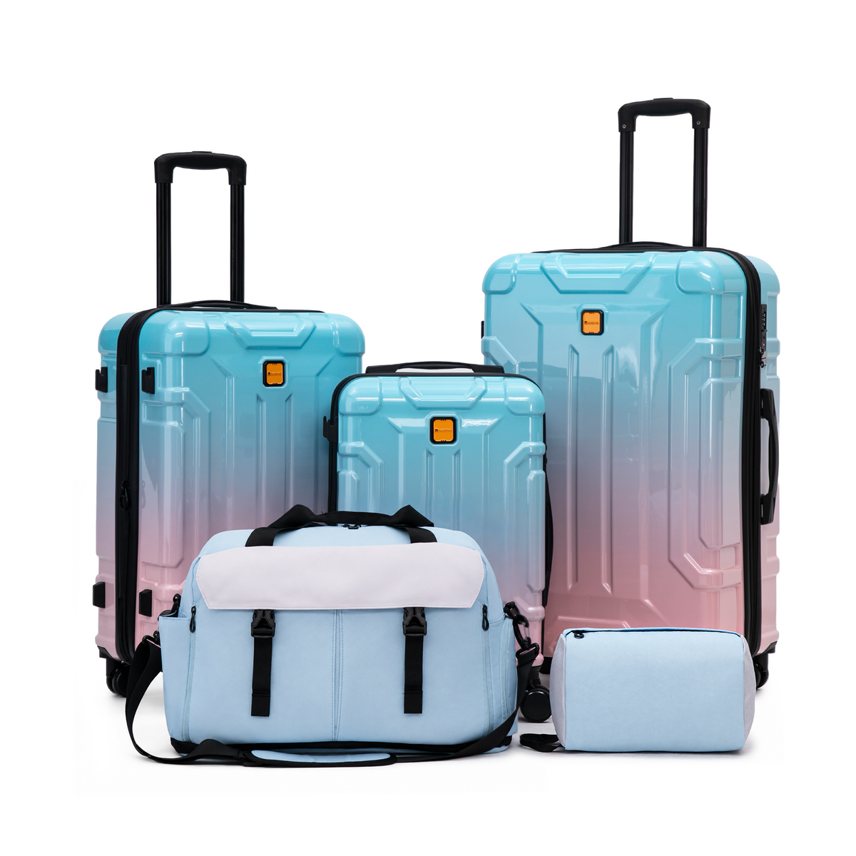 Rosamo 5-Piece Luggage Set,Expandable Hardside Spinner Suitcases with TSA Lock,20/24/28 Inch Lightweight Suitcase,Sports Handbags and Toiletries Bags