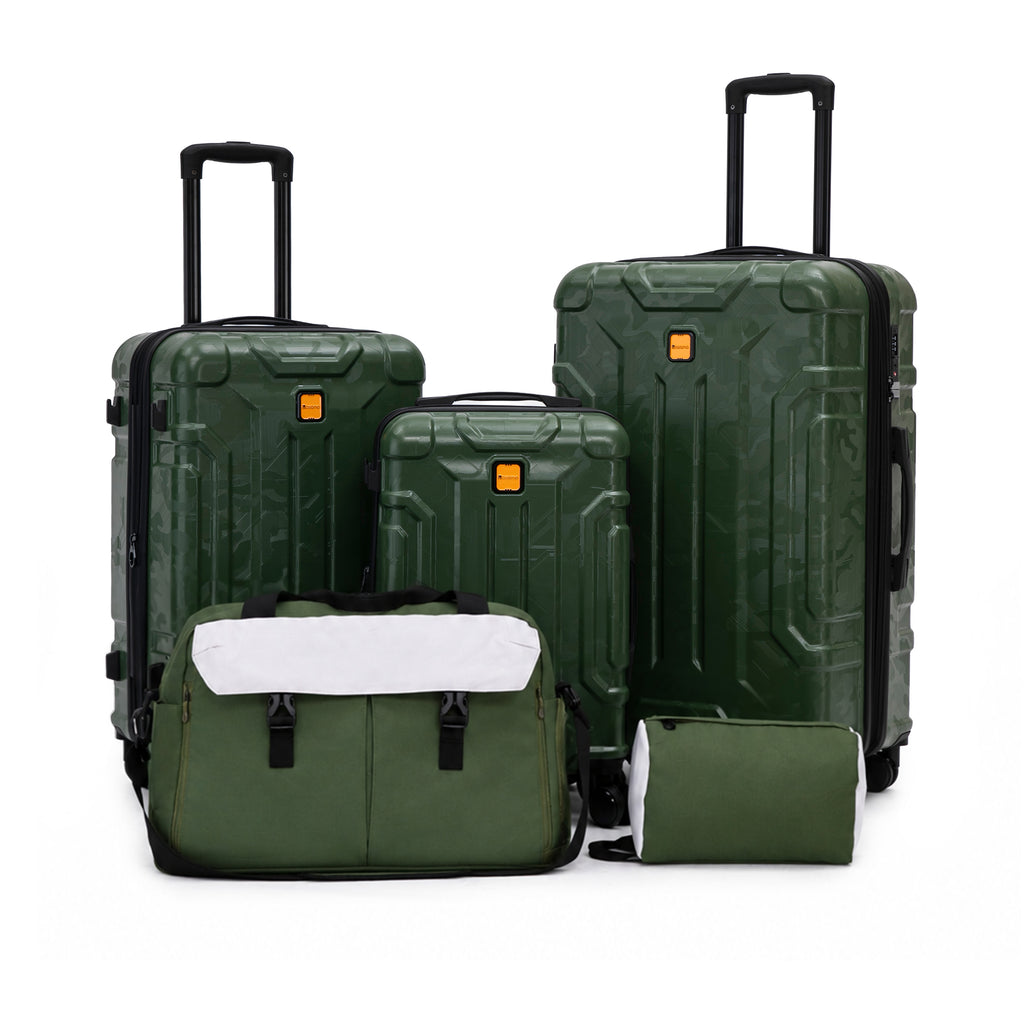 Rosamo 5-Piece Luggage Set,Expandable Hardside Spinner Suitcases with TSA Lock,20/24/28 Inch Lightweight Suitcase,Sports Handbags and Toiletries Bags