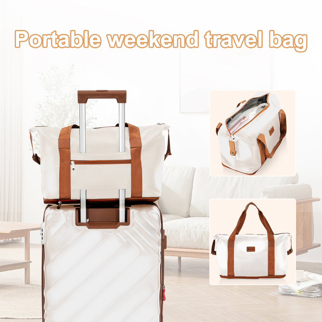 Rosamo 6 Piece Hardshell Luggage Set, Lightweight Expandable Suitcases with Spinner Wheels, TSA Lock, Durable ABS Luggage Sets for Travel,Beige
