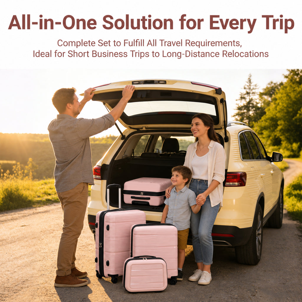 Rosamo 4 Piece Expandable Luggage Set,with TSA Lock and Swivel Wheels,PP Material Anti Fall and Anti Crack Lightweight Suitcase Set