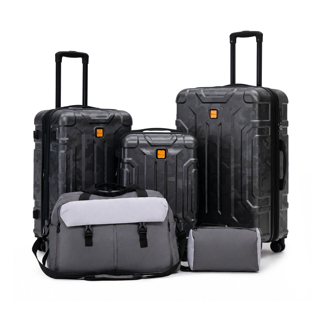 Rosamo 5-Piece Luggage Set,Expandable Hardside Spinner Suitcases with TSA Lock,20/24/28 Inch Lightweight Suitcase,Sports Handbags and Toiletries Bags