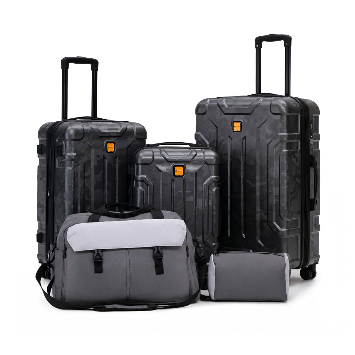 Rosamo 5-Piece Luggage Set,Expandable Hardside Spinner Suitcases with TSA Lock,20/24/28 Inch Lightweight Suitcase,Sports Handbags and Toiletries Bags